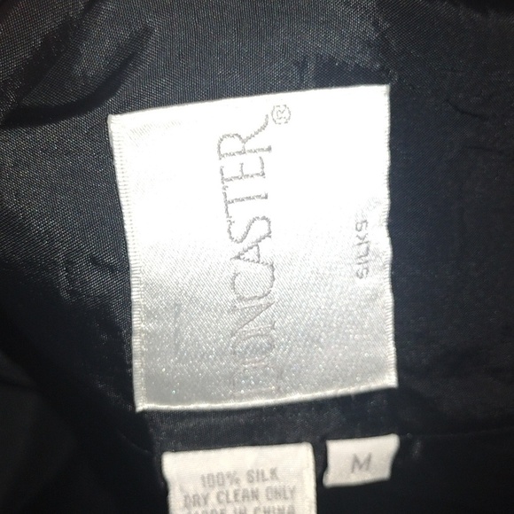 Vintage Cream and Black 100% Silk Oversized Blazer M - Picture 5 of 7